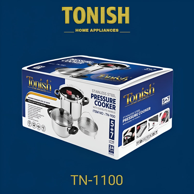 زودپز دوقلو تونیش ۵+۷ لیتر کد TN-1100