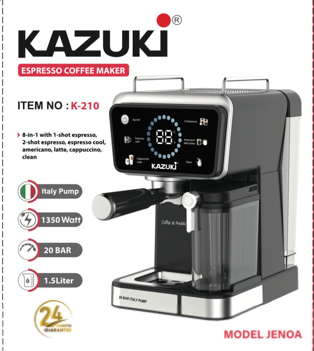 اسپرسوساز مخزن شیردار کد k-210 کازوکی مدل جنوا