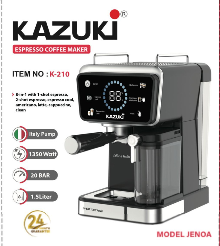 اسپرسوساز مخزن شیردار کد k-210 کازوکی مدل جنوا